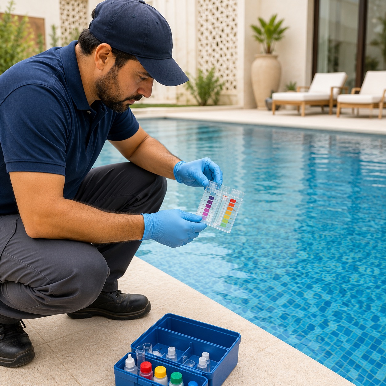 Professional swimming pool assessment in Bahrain — Al Kahaf Contracting.